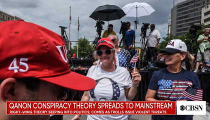 An image of a QAnon supporter