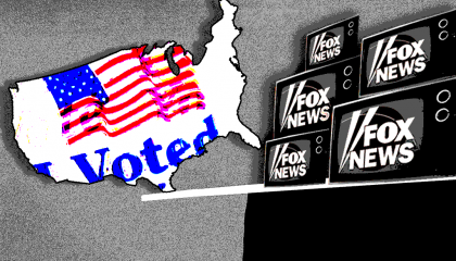 TVs with a Fox News logo and the US Map