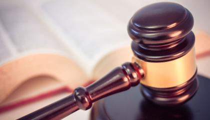 Legal gavel and law book image