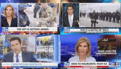 right-wing media chyrons describing minnesota and protesters in january 2026