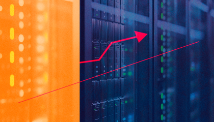 servers with red arrow going up 