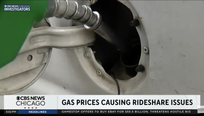 CBS Chicago report on gas prices impacting rideshare 