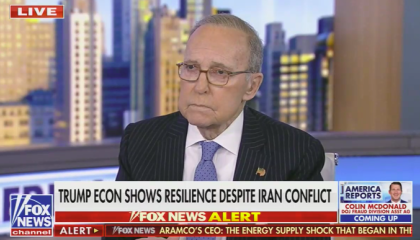 Asked how long American consumers can weather higher energy prices and inflation, Fox's Larry Kudlow says "How about a year"