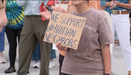 Protest in support of Haitians in Springfield 
