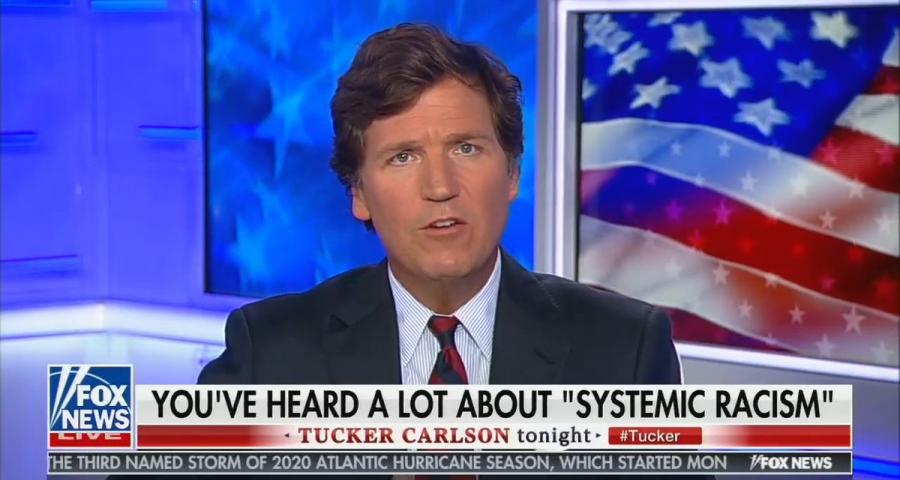 Tucker Carlson hosts Tucker Carlson Tonight on Fox News