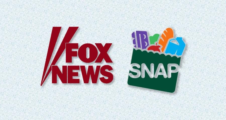The logos of Fox News and SNAP, both on a light blue background