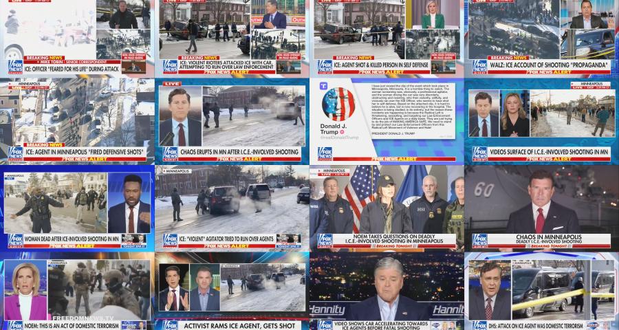 Fox News screenshots of 1/7/26 ICE shooting in MPLS