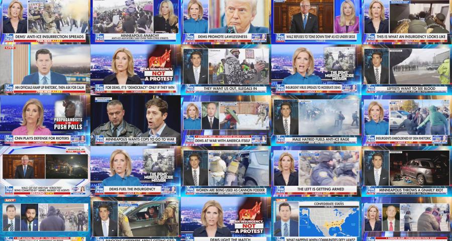 collage of Fox News chyrons in 1/26 concerning Minnesota