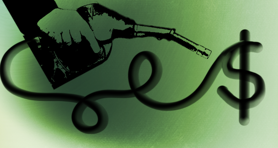 gas nozzle with money sign 