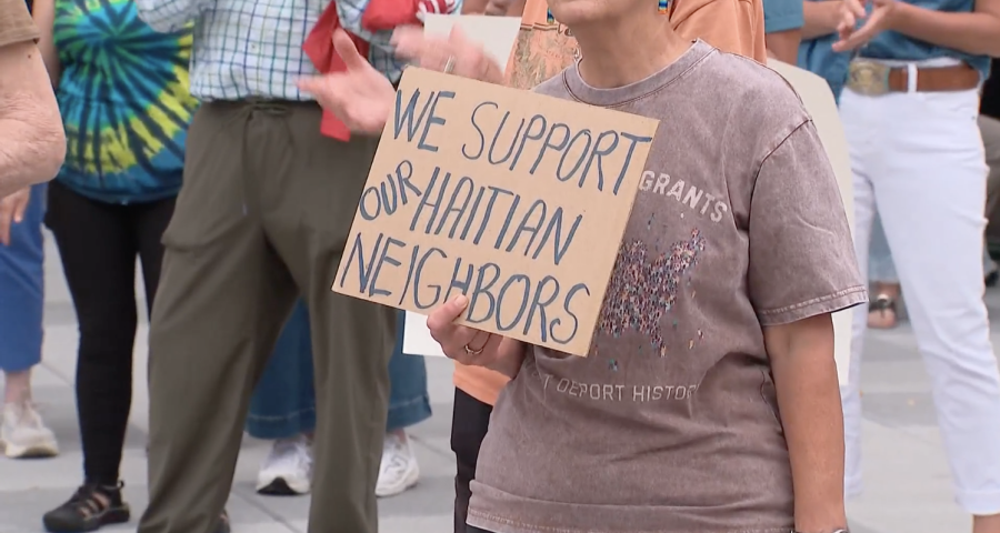 Protest in support of Haitians in Springfield 