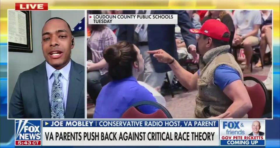 Fox covering parents disrupting local school board meeting
