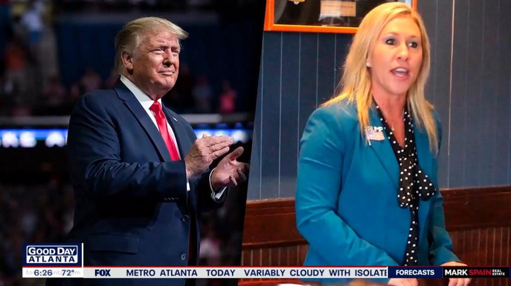 An image of Donald Trump and Marjorie Taylor Greene