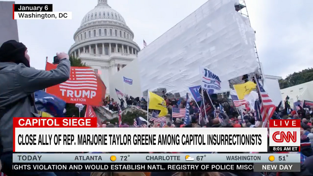 CNN reporting on Marjorie Taylor Greene ally participating in Capitol attack