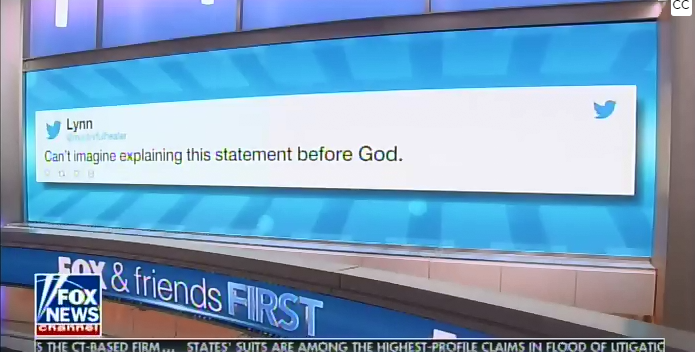 Fox News displaying a tweet