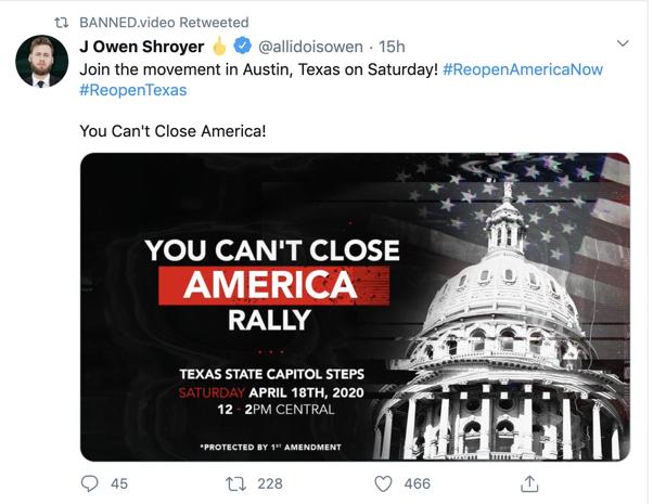 Banned video Shroyer rally