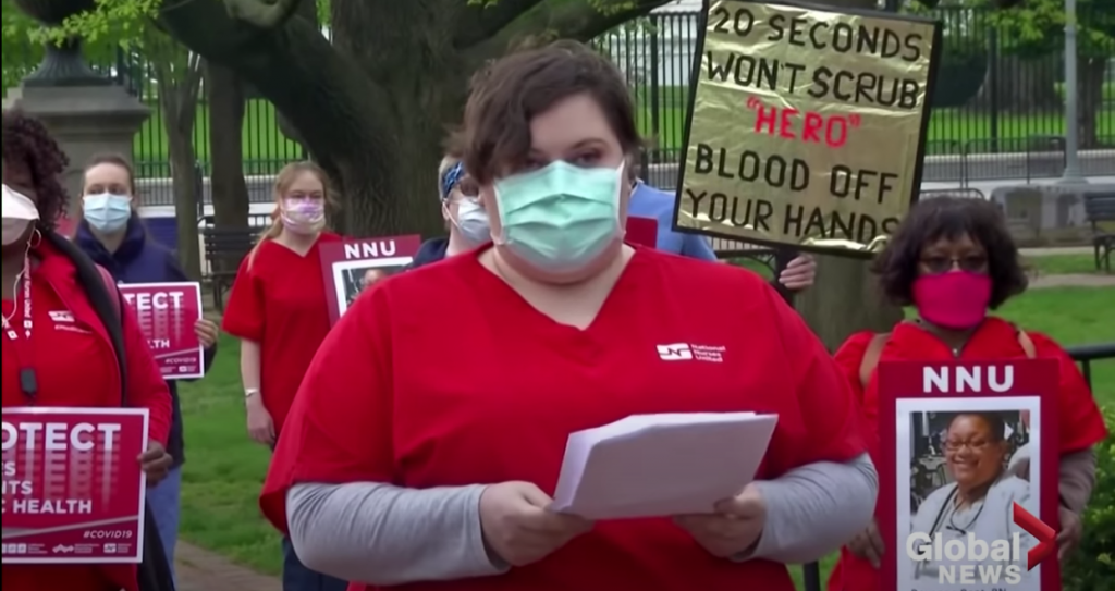 Nurses protest at the White House