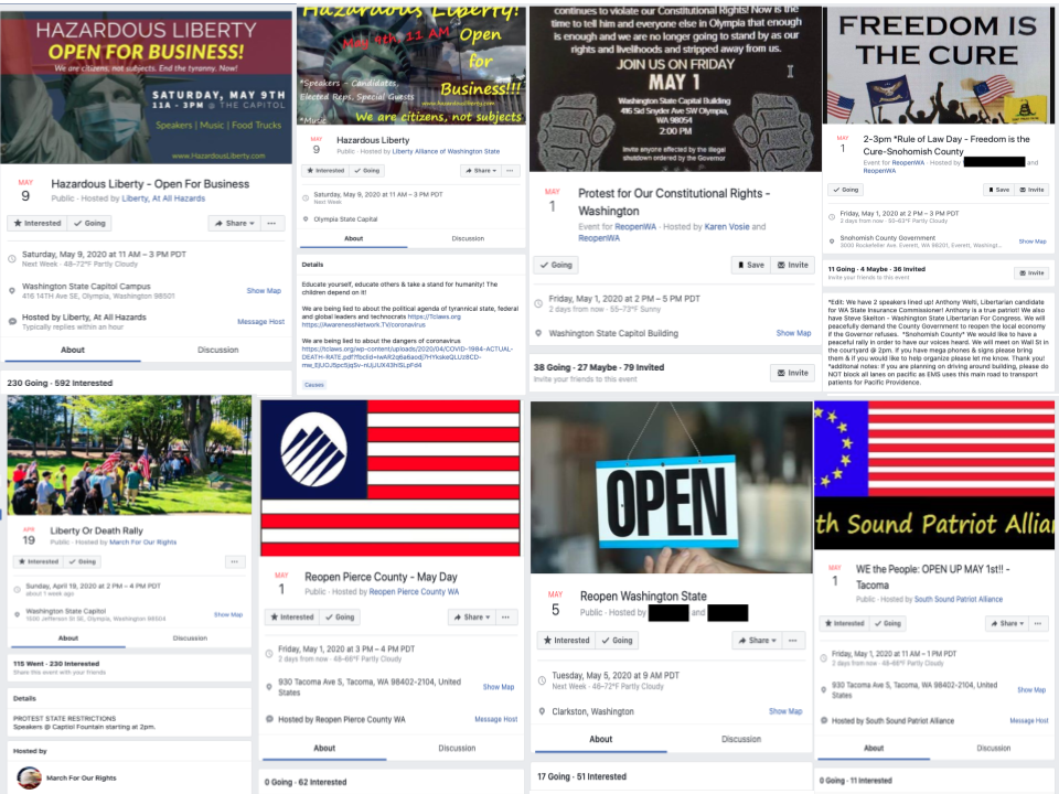 Image of multiple Facebook events