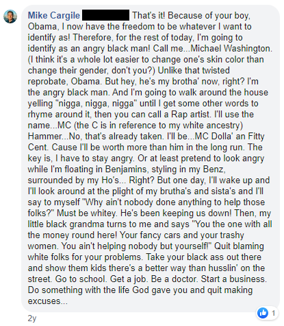Mike Cargile racist Facebook remarks