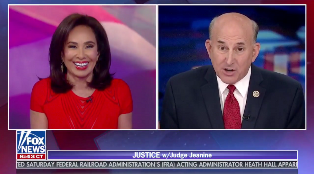 An image of Jeanine Pirro and Louie Gohmert talking on Fox News