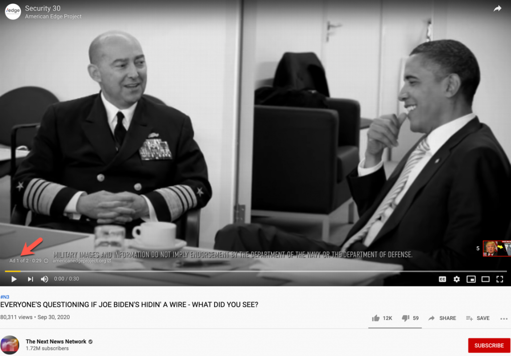 Biden wire YouTube ads1