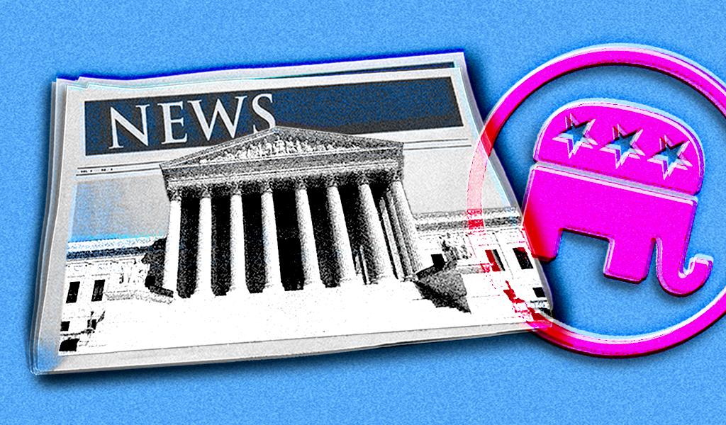 image of the Supreme Court with the GOP logo