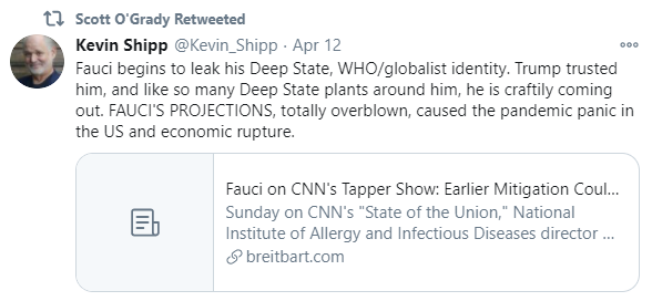 Scott O'Grady Fauci deep state retweet