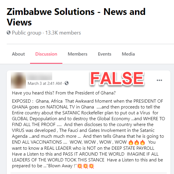 Text post about fake audio file