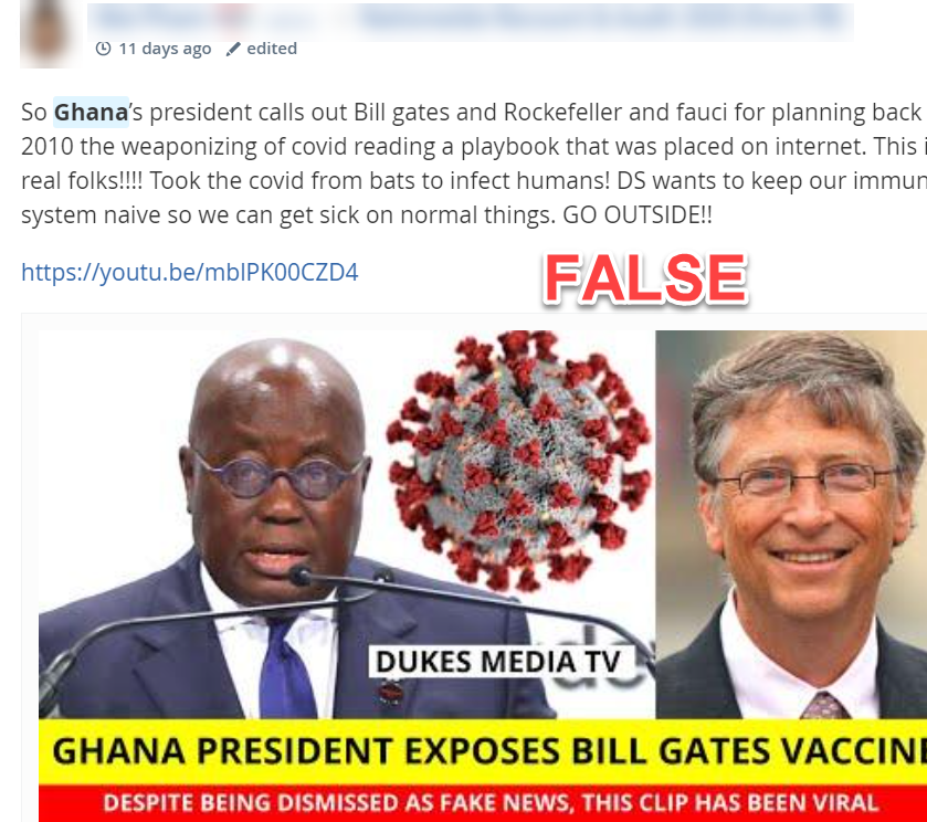 MeWe post spreading COVID-19 misinformation