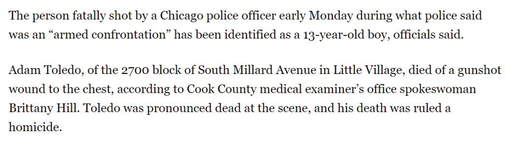 Screenshot of Chicago Tribune text