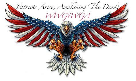 Patriots Arise, Awakening the Dead! conference image with "WWG1WGA"