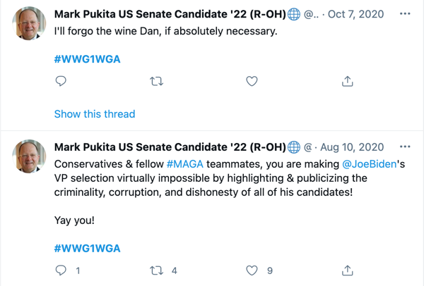 Mark Pukita QAnon Twitter