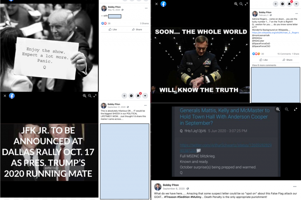 Bobby Piton QAnon Facebook