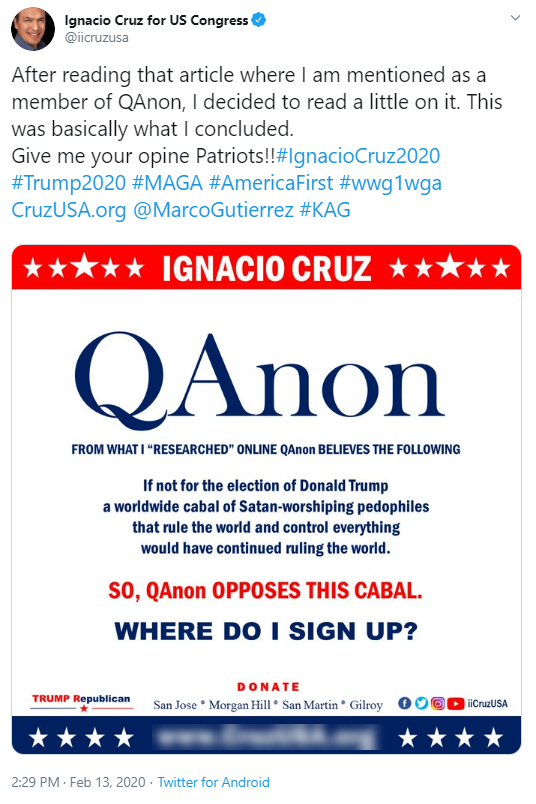 Ignacio Cruz Twitter QAnon