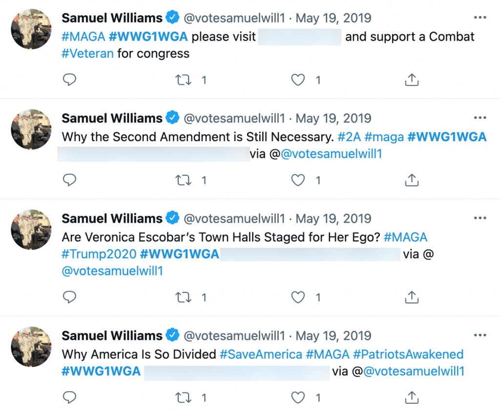Samuel Williams QAnon Twitter