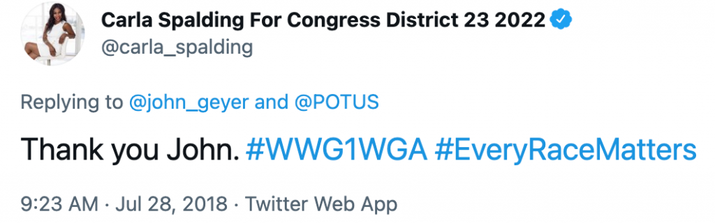 Carla Spalding QAnon Twitter