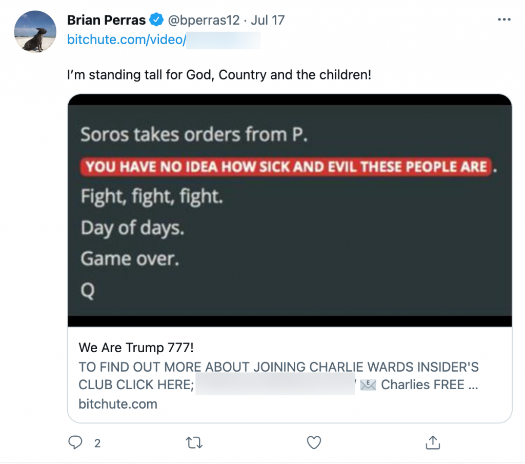 Brian Perras QAnon Twitter video