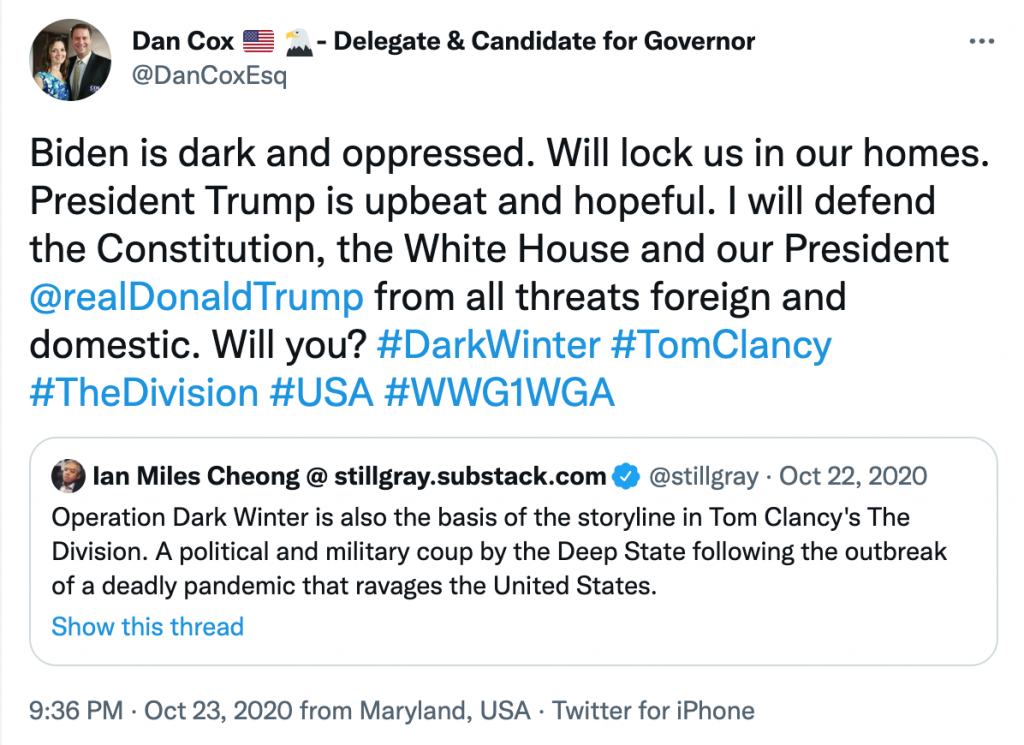 Dan Cox QAnon Twitter