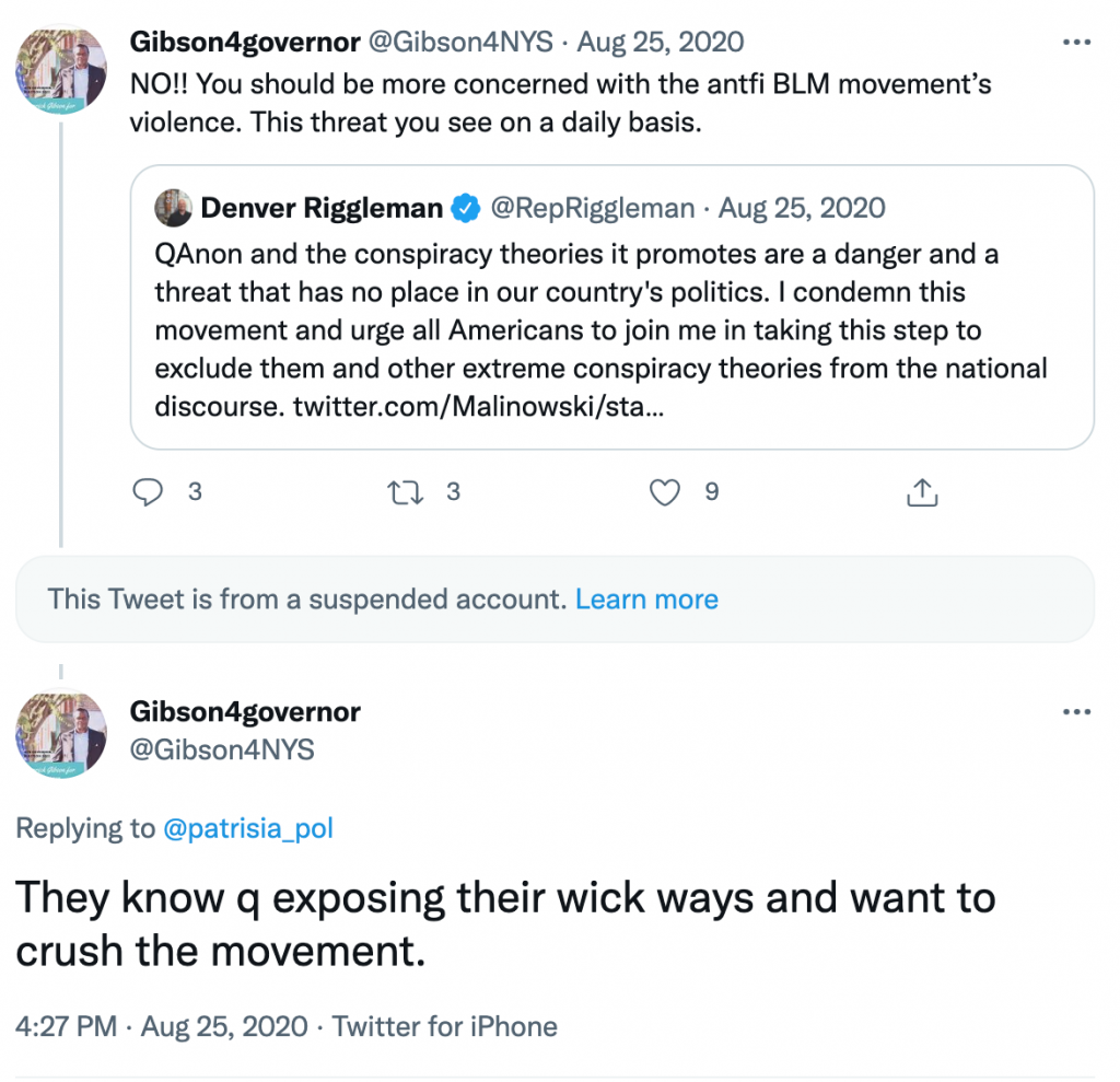 Derrick Gibson QAnon Twitter