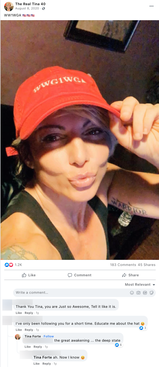 Tina Forte QAnon Facebook