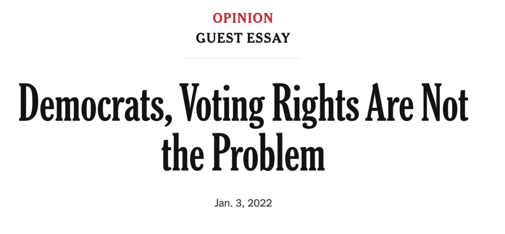 Democrats, Voting Rights Are Not the Problem