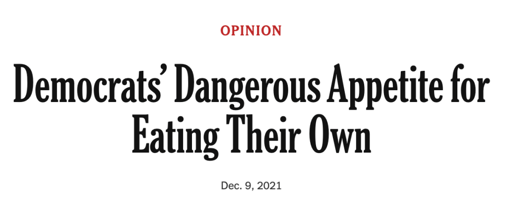 Democrats’ Dangerous Appetite for Eating Their Own