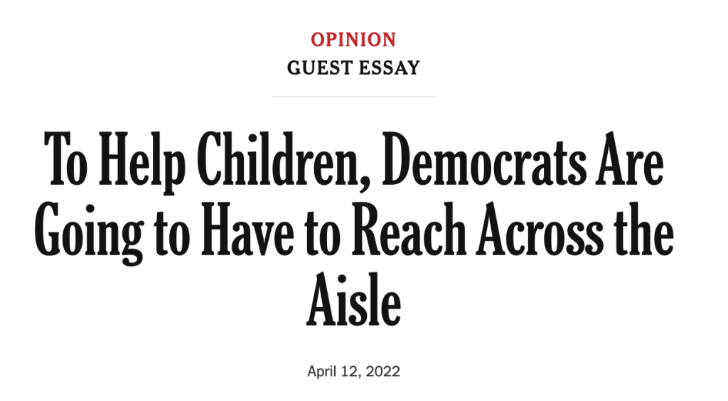 To Help Children, Democrats Are Going to Have to Reach Across the Aisle