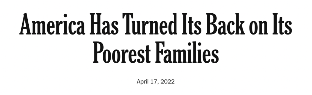 America Has Turned Its Back on Its Poorest Families
