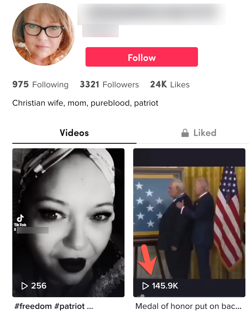 TikTok Biden medal video1 views