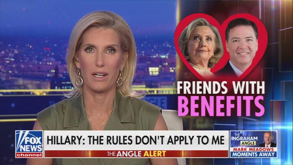 Picture of Hillary Clinton and James Comey in a heart with "friends with benefits" written 