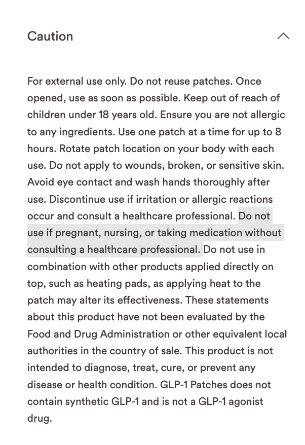 Caution, GLP-1 patches