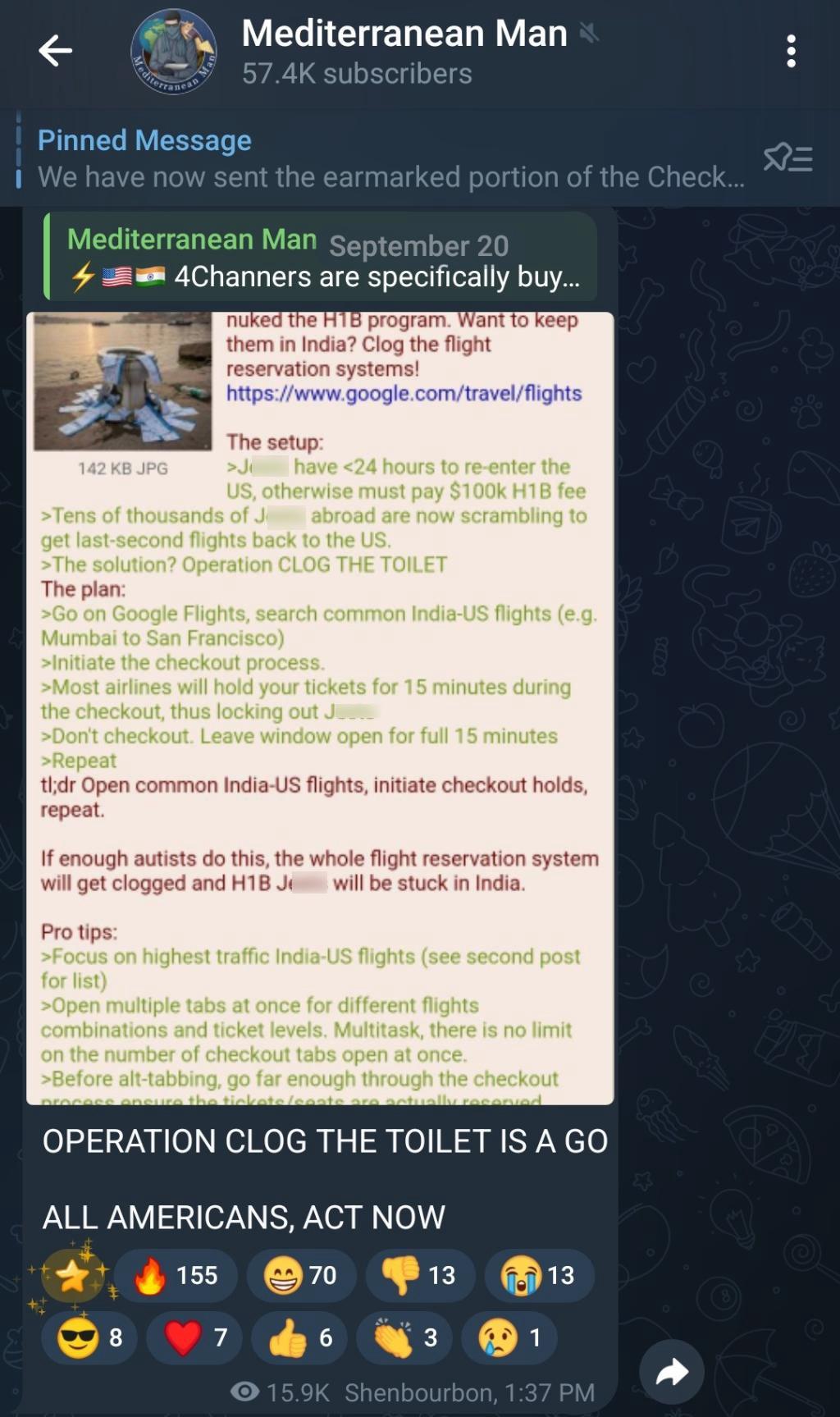 Telegram 4chan H1B campaign4