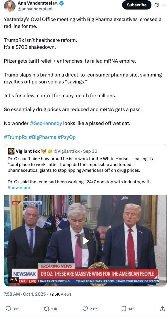 Vandersteel Pfizer deal