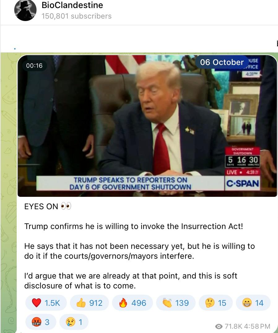 Clandestine Insurrection Act