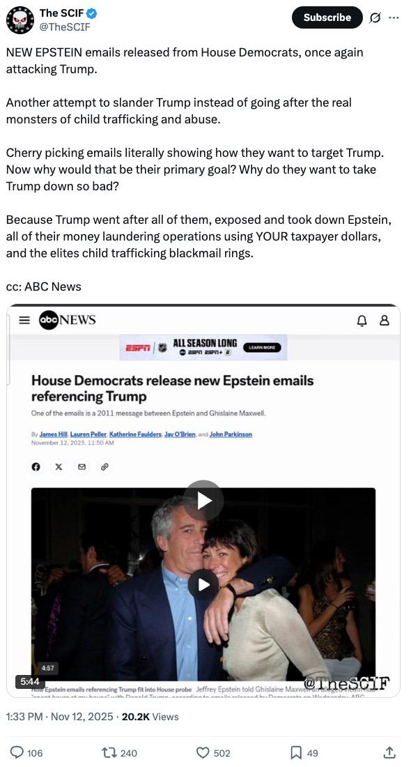 The SCIF Trump Epstein exposed